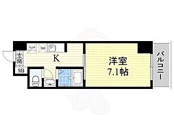 TBK神宮南 7階1Kの間取り