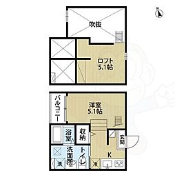 M.Kオリオン名古屋 1Kの間取図画像