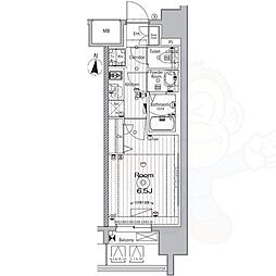 メイクス矢場町 10階1Kの間取り