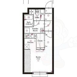 クレストタップ名古屋ウエスト 1Kの間取図画像