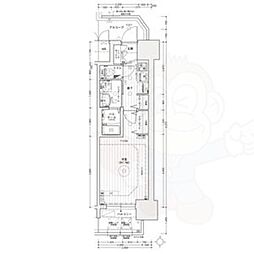 エステムコート名古屋ライブゲート 4階1Kの間取り