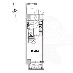 S-RESIDENCE今池beleta 4階1Kの間取り