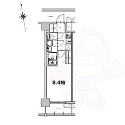 S-RESIDENCE今池beleta 8階1Kの間取り