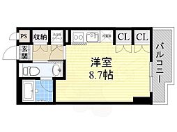 グランルージュ栄2 4階ワンルームの間取り