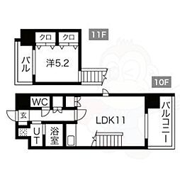 NEO JAPANESQUE 出来町 10階1LDKの間取り