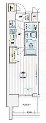 エステムコート名古屋鶴舞シエル 5階1Kの間取り