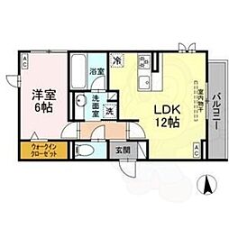 ルヴィータ矢田南 3階1LDKの間取り