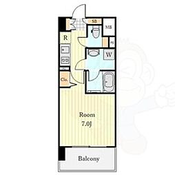 ヴィークブライト名古屋東別院 9階1Kの間取り