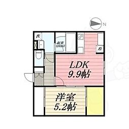 FSあじまテラス 3階1LDKの間取り