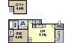 ヴィラクレール 1階1LDKの間取り