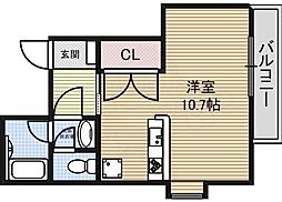 シティライフ今池北 4階1Kの間取り