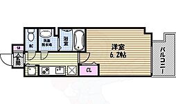 プレサンス丸の内城雅 3階1Kの間取り