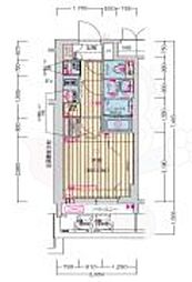 プレサンス名古屋幅下ファビュラス 6階1Kの間取り