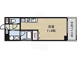 IARIM新端橋 2階ワンルームの間取り