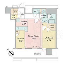 NAGOYA the TOWER 6階2LDKの間取り