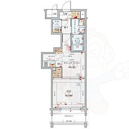 エステムプラザ名古屋駅前プライムタワー 9階1DKの間取り