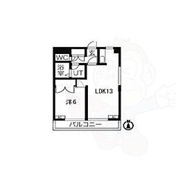 リバティハイツ 1LDKの間取図画像