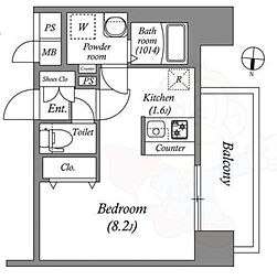 SHOKEN Residence名古屋 太閤通 ワンルームの間取図画像