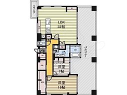 アーレックス丸の内 2LDKの間取図画像