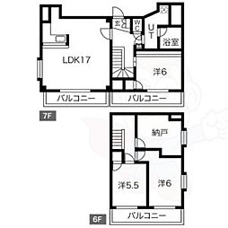 第二戸嶋屋ビル 3SLDKの間取図画像