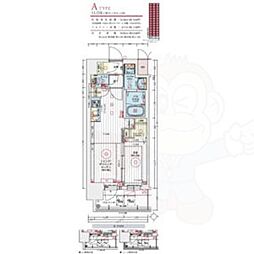 エステムコート名古屋TWIN　WEST 13階1LDKの間取り