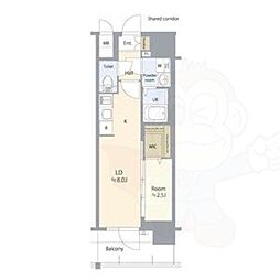 エスリード ザ・レガリア新栄ALTAIER 1LDKの間取図画像