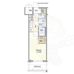 エスリード ザ・レガリア新栄ALTAIER 1Kの間取図画像