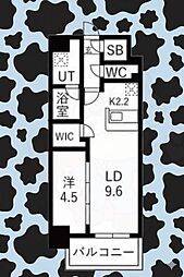 メイクスアート名駅WEST 1LDKの間取図画像
