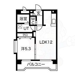 プロムナード彩 1LDKの間取図画像