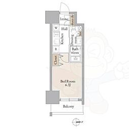 ルネフラッツ庄内通駅前 1Kの間取図画像