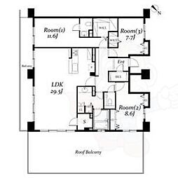 ロイヤルパークス千種 2LDKの間取図画像