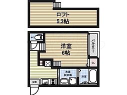 レクセルズ 1Kの間取図画像
