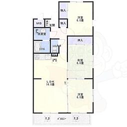 メゾン浪打 3LDKの間取図画像