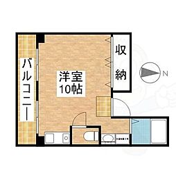 コーポサンシスタ ワンルームの間取図画像