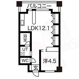 名星ビル ワンルームの間取図画像