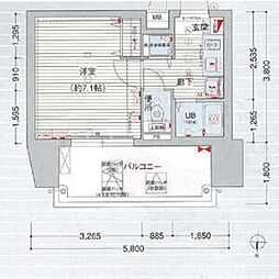 プレサンス覚王山D-Style2 1Kの間取図画像