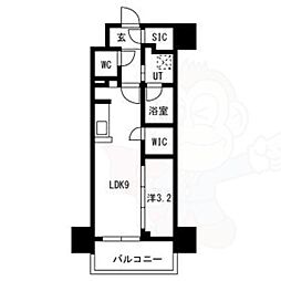 メイクスアート名駅WEST 1LDKの間取図画像