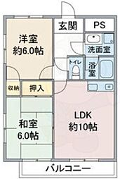 メゾン憧旛 2LDKの間取図画像