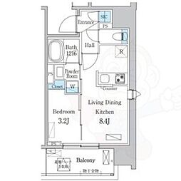 名古屋市千種区今池1丁目マンション 1LDKの間取図画像