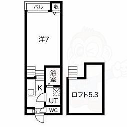 ハーモニーテラス千種6 1Kの間取図画像