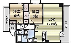 CHAYAGASAKARISE 2LDKの間取図画像