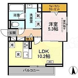 セレスティア藤江町 1LDKの間取図画像