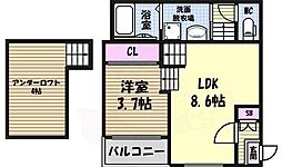 ハーモニック御器所 1LDKの間取図画像