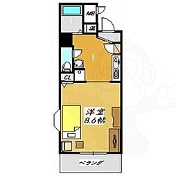 ノーブルハウス吉田 ワンルームの間取図画像