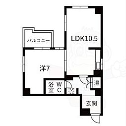 ライオンズマンション丸の内 1LDKの間取図画像