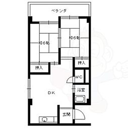小林ビル 2LDKの間取図画像