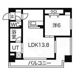 PerteKanayama 1LDKの間取図画像