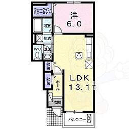 シャトーエレガン 1LDKの間取図画像