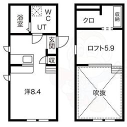 プリマ中村公園壱番館 ワンルームの間取図画像