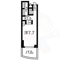 グランステージ千種 1Kの間取図画像